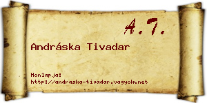 Andráska Tivadar névjegykártya