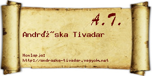 Andráska Tivadar névjegykártya